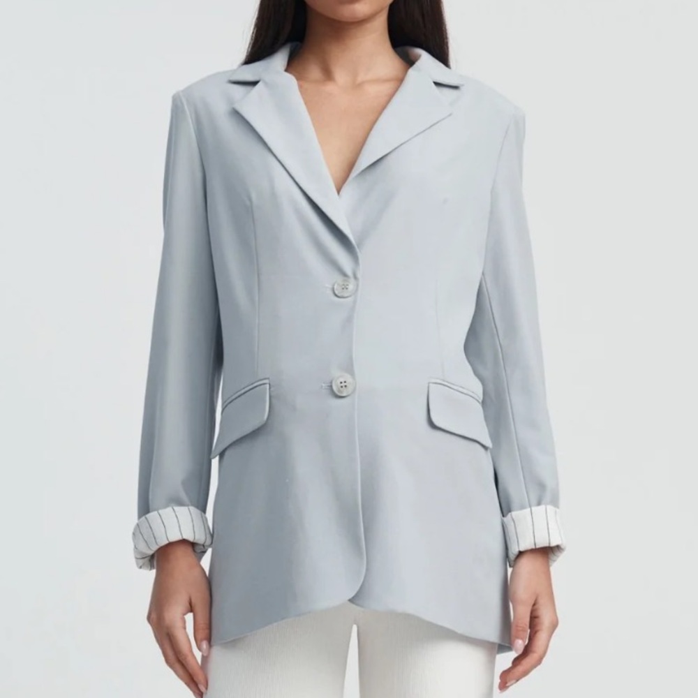 RELAXED BOYFRIEND BLAZER (MINERAL BLUE)
